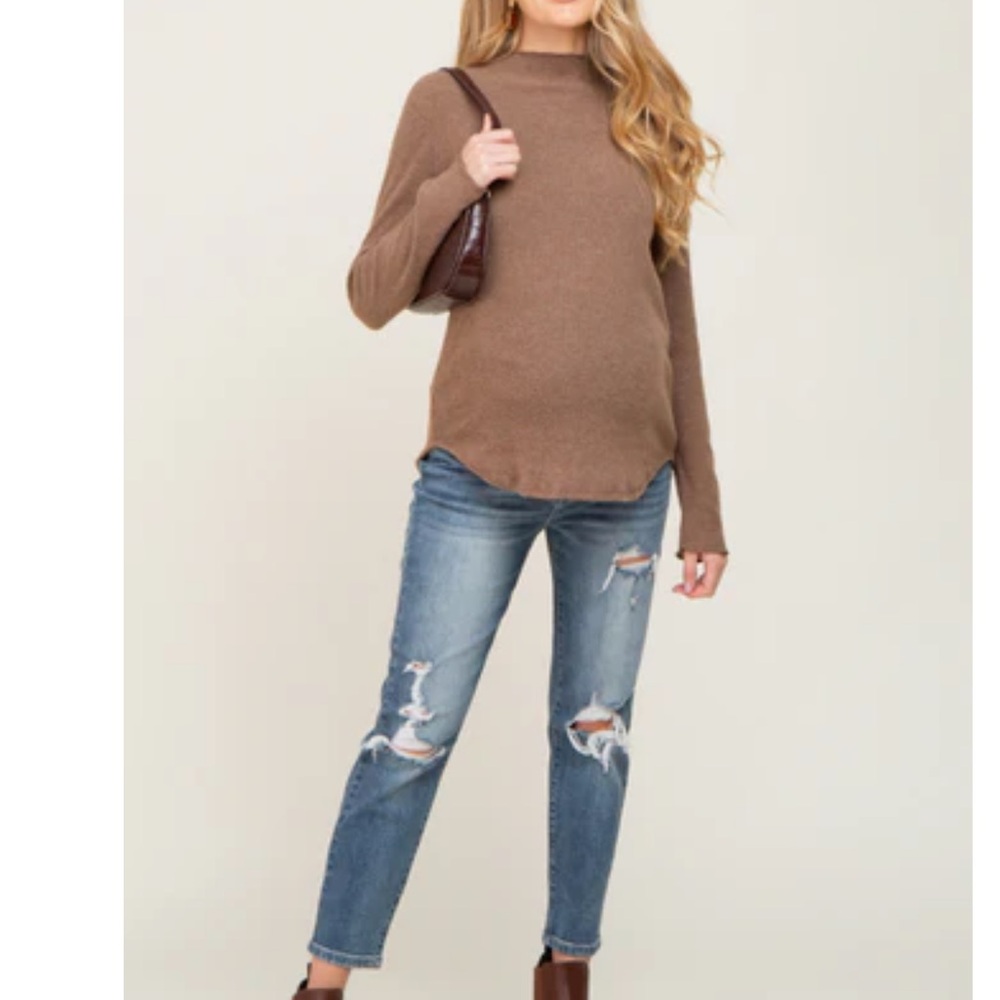 Pinkblush maternity blue distressed jeans